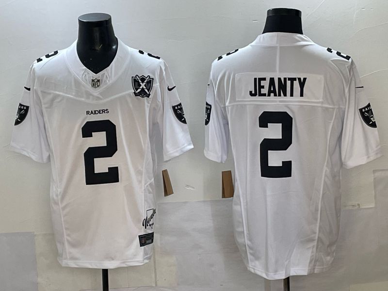 Men 2025 Oakland Raiders #2 Jeanty White Retro Third Generation Nike Limited NFL Jersey style 02->san francisco 49ers->NFL Jersey